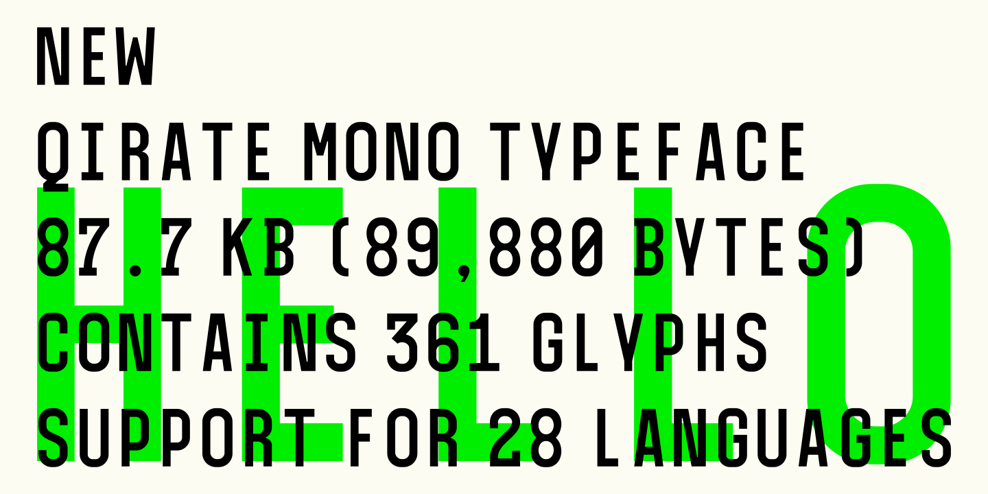 Пример шрифта Qirate Mono Regular